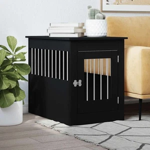 Dog Crate Furniture Black 55x80x68 cm Pet Bed Indoor Storage Stylish Desig 38324 - Picture 1 of 11