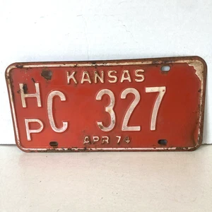 1974 Kansas License Plate C 327 Harper County HP Collector Man Cave Garage - Picture 1 of 3