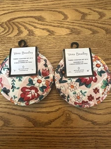 Posavasos de tela Vera Bradley 2 juegos de 4 posavasos florales So 8 en cachemira pradera - Imagen 1 de 14
