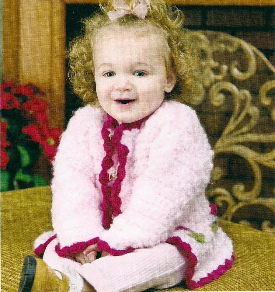 CUTE Santa's Girl Floral Cardigan/Crochet Pattern - Image 1 of 1