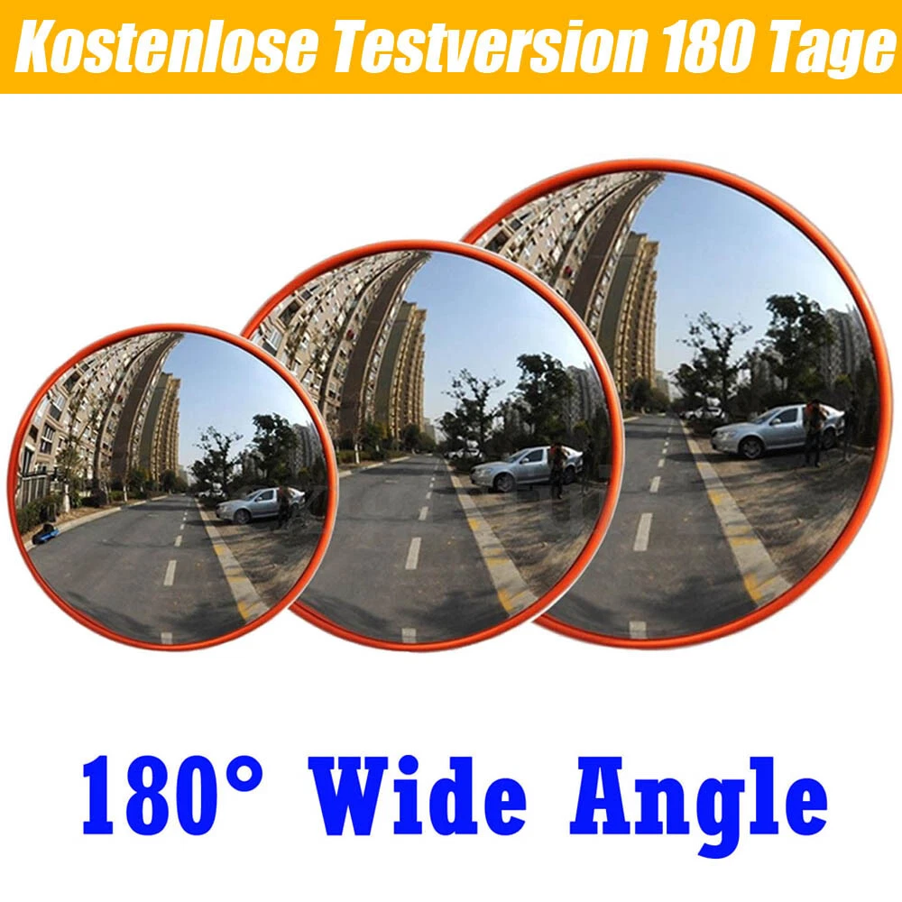 Gecheer Verkehrsspiegel Konvex – Sicherheitsspiegel Outdoor, 60 Cm, Aus Bruchsicherem Polycarbonat, Schwarz