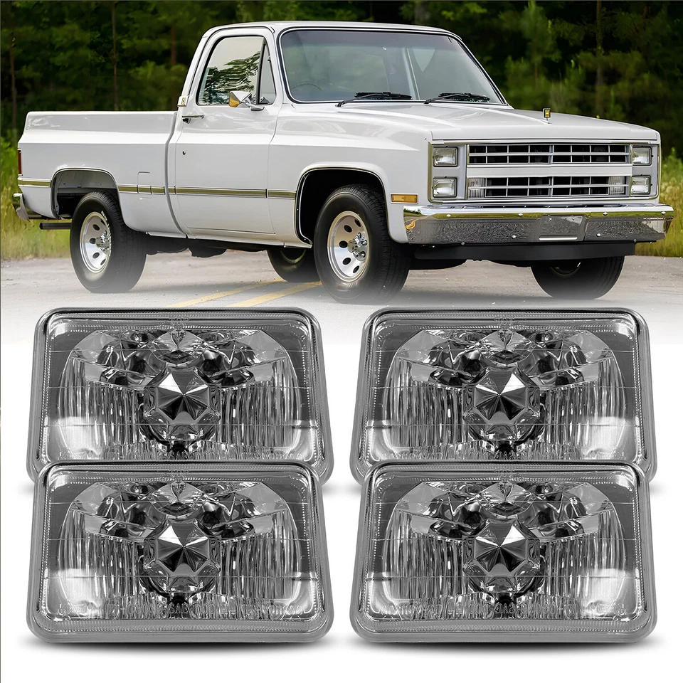 Faros rectangulares 4 piezas nuevos para Chevrolet Suburban C10/C20/K10/K20 1984-1986 Foto 1 de 4