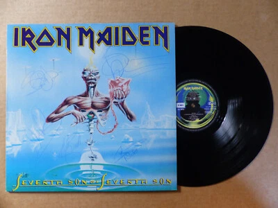 IRON MAIDEN signed Autogramm signiert "SEVENTH SON OF A.." Schallplatte Vinyl LP - Bild 1 von 4