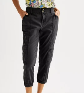 SONOMA Womens Mid Rise Black Capri PANTS Size 14 NWT - Picture 1 of 5