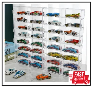 Hot 1/64 Scale Matchbox Wheels Toy Car Display Case Holds 32 Toy Cars Storage - Picture 1 of 2