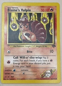Pokémon Card Blaine's Vulpix 50 HP Vintage 2000 Excellent 66/132 - Picture 1 of 4