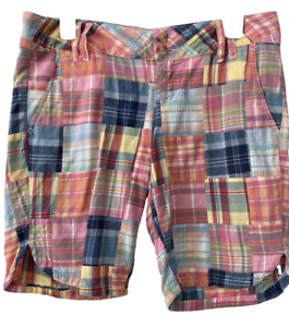 Grane Jeans Junior Size 9 Bermuda Shorts Multicolor Pastel Plaid