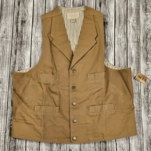 Mens XL Vintage Scully Vest Tan Canvas Retro Gorp Lined Western Work Wear NEW! - Picture 1 of 7