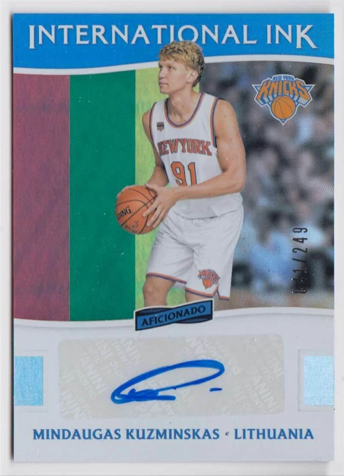 2016-17 Panini Aficionado International Auto Rookie Mindaugas Kuzminskas 041/249 - Image 1 of 2