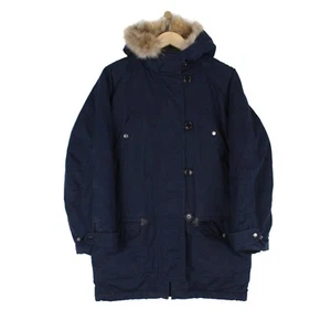 Isabel Marant Coat Blue Hooded Insulated Lined Raccoon Fur Trim Womens Size 36 - Picture 1 of 12
