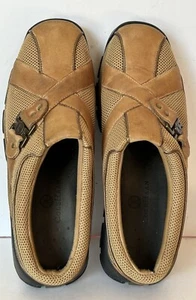 Cole Haan Women’s Size 8B Air Mules Tan Suede Leather & Mesh Detail Criss Cross - Picture 1 of 10