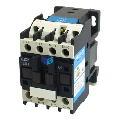 Contactor de CA CJX2-1201 3 fases 3P N/C montaje en riel DIN 110V bobina 660V 20AKd Foto 1 de 3