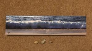 Sea Beach Wave Picture Print Metal Magnetic Wall Mounted Picture + Stone Magnets - Picture 1 of 20