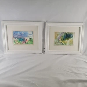 Original Encaustic Paintings Set 2 Madeline Bendorf Matted 10 x 12 Signed 2011 - Picture 1 of 11