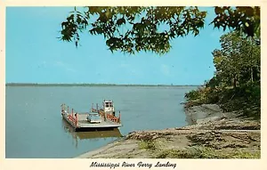 Mississippi River Ferry Portageville MO alter Pickup Truck Tiptonville TN Postkarte - Bild 1 von 2