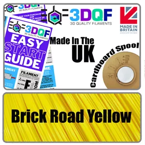 3DQF UK Manufactured Brick Road Yellow 3D Printing Filament 1.75mm PLA 1KG   - Picture 1 of 7