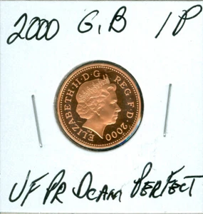2000 GREAT BRITAIN 1 PENCE ULTRA FINEST PR DCAM PERFECT $3.49 SHIPPING UK * - Picture 1 of 2