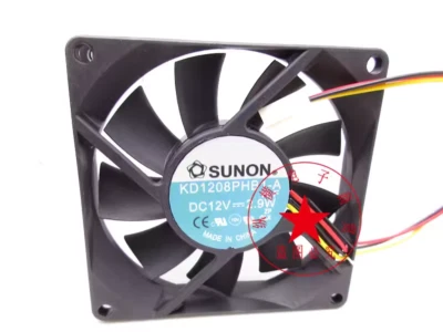 1PC SUNON KD1208PHB1-A 12V 2.9W 8CM 3-wire cooling fan - Image 1 of 3
