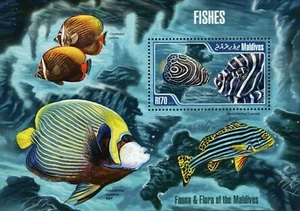 Fish Stamp Chaetodon Collare Pomacanthus Imperator S/S MNH #4912 / Bl.647 - Picture 1 of 12