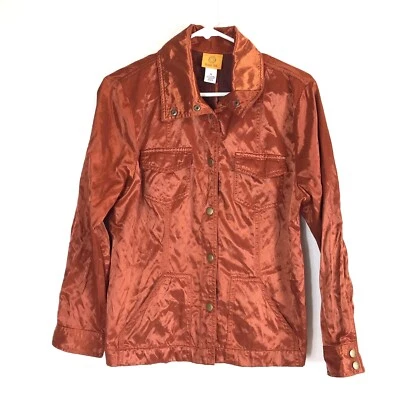 Chaqueta ligera de manga larga a presión con bolsillos de cobre brillante Ruby Rd para mujer 12 Foto 1 de 4