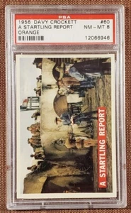 1956 Orange Davy Crockett #60 A Startling Report Collector Card PSA 8 NM/MT - Picture 1 of 2