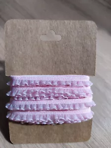 2.5 m Delicate 6mm Ruffle Elastic Pink Trim Dolls Clothes DIY Sewing Garments - Picture 1 of 4