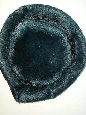 Sombrero verde oscuro vintage hecho en Unión de piel sintética para mujer Foto 1 de 4