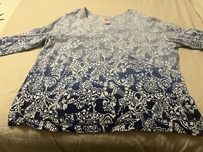 Beautiful Gently Worn Blouse Plus, Pretty Color  - Image 1 of 3