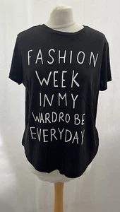 Women's XS Black Graphic Mango Short Sleeve Modal T-shirt - Picture 1 of 12