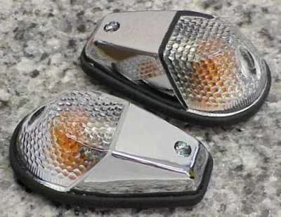 Kawasaki Ninja 250 300 500 ZX6R ZX9R ZX10R CHROME/CLEAR Flush Mount Turn Signals - Image 1 of 2