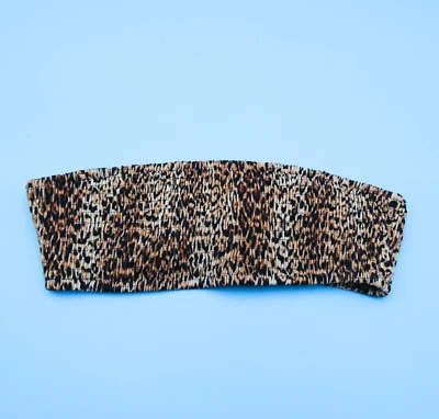 Roupa de banho Victorias Secret grande leopardo bandeau biquíni acolchoado sem alças nova - Imagem 1 de 4