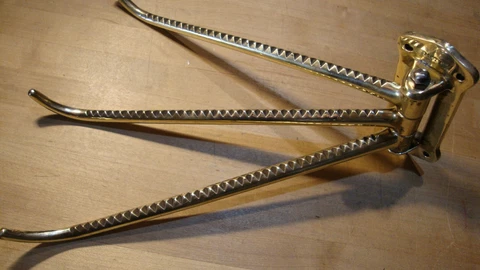 Antique  MOTT BRASS  3 Swing Arm " Towel Bar Hanger  VTG Old Cover