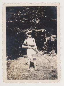 Young Man School-Boy Cute Boy School Uniform Gun Rifle Training Day Antique Phot - Picture 1 of 7