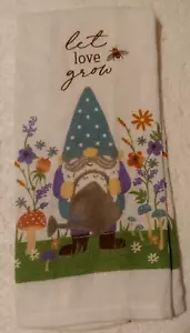 Kitchen Towel Gnome Love Theme 14"x24" 100 % Cotton - Picture 1 of 2
