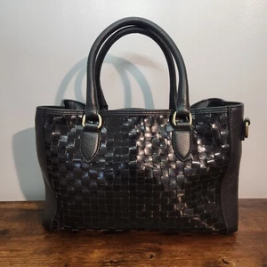 Maschera Firenze Italian Leather Handbag/Shoulder Bag Black - Picture 1 of 14