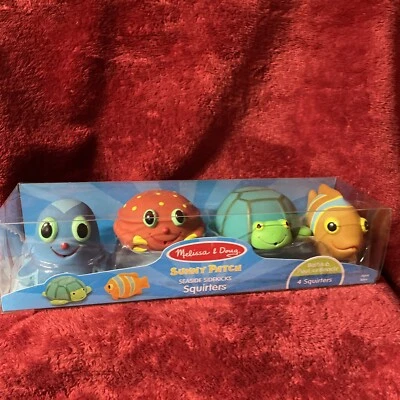 Melissa & Doug Sunny Patch 4pk Seaside Sidekicks Squirters juguete de baño - NUEVO Foto 1 de 4