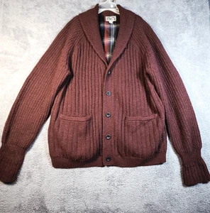 Duluth Trading Co. Wool Alpaca Shawl Collar Cardigan Flannel Lined Men Sz 2XLT - Picture 1 of 10