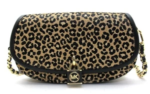 NEU MICHAEL KORS MILA SM EW Chain Sling Messenger Cheetah Print Haircalf Black - Bild 1 von 8