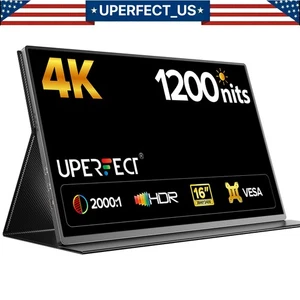 16.0" 4K 2400P Gaming Monitor PC Screen 100%sRGB UHD For DSLR Raspberry Pi PS5 4 - Picture 1 of 24