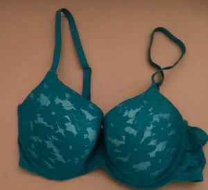 No Boundaries Underwire Green All Over Lace Light Push Up Bra 34DD - Picture 1 of 6