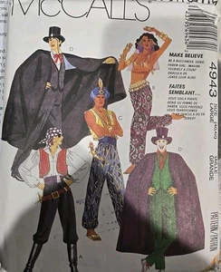 NEW McCalls 4943 Make Believe Costume Pattern S-XL Joker, Genie, Dracula, Pirate - Picture 1 of 3