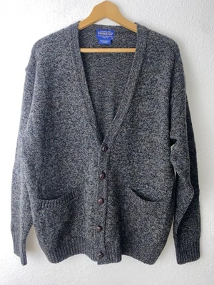 Vtg Pendleton Men's L Blue/Gray Multicolor Shetland Wool V-Neck Grandpa Cardigan - Image 1 of 4