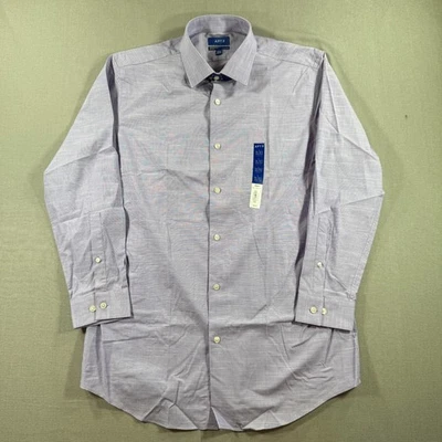 NWT Apt 9 Premier Flex Button Shirt Mens Large Purple 16.5 33 Long Sleeve Dress - Image 1 of 4