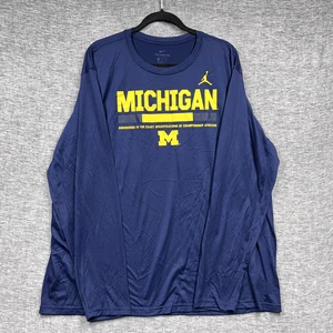 Michigan Wolverines Shirt 3XL Blue Nike Jordan DriFit Lightweight Performance - Picture 1 of 12