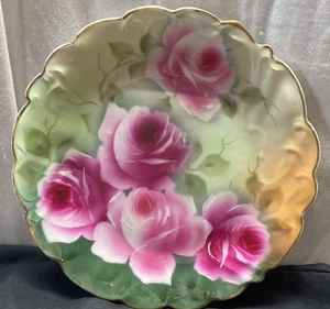 Antique Prov Saxe Germany Handpainted Plate 9 1/2” - Picture 1 of 4