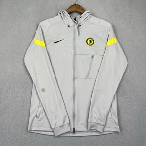 Chelsea Soccer Nike Jacket Men Medium Gray Full Zip Hoodie Football Club Dri-Fit - Picture 1 of 13
