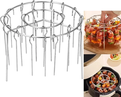 Stainless Steel Air Fryer BBQ Set Air Fryer Grill Skewer Rack Air Fryer Accessor - Image 1 of 4