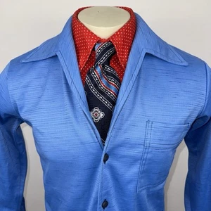 Vintage 60er 70er Freizeit Anzug Jacke Herren Medium Disco Saturday Night Fever Beatnik - Bild 1 von 15