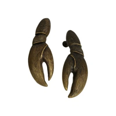 ¿Langosta roja DE COLECCIÓN? Juego de manijas de puerta con garra (latón) COMO ESTÁ Foto 1 de 4