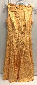 NWT Women's Anne Klein Orange & White Patterned Sleeveless A-Line Dress Size 2 - Picture 1 of 6